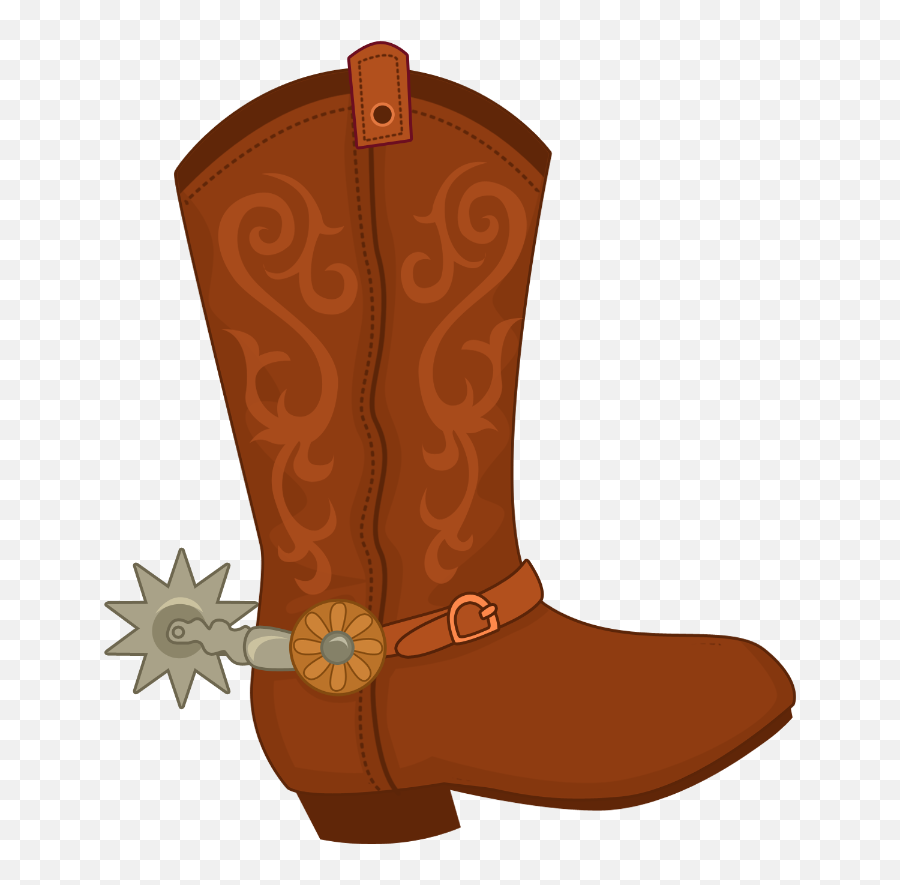Cowgirl Clipart Brown Cowboy Boot - Bota Vaquera Dibujo Png Emoji,Cowboy Boots Emoji