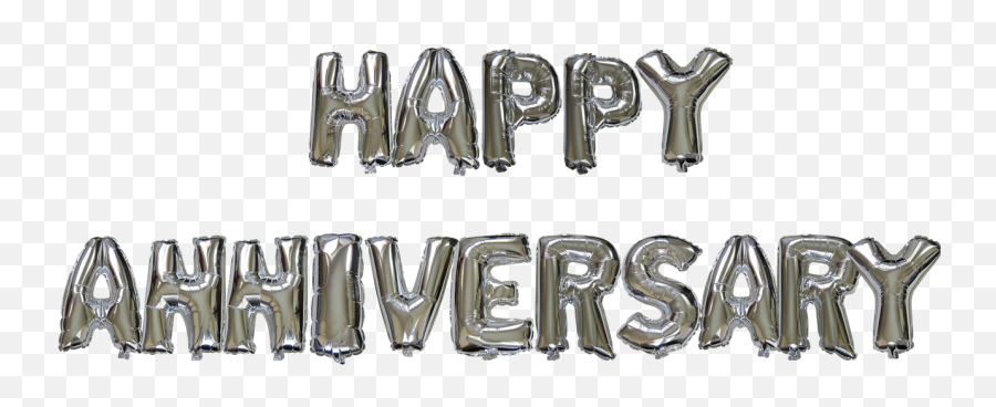Happy Anniversary Letter Balloon - Happy Anniversary Foil Balloon Silver Emoji,Happy Anniversary Emoji