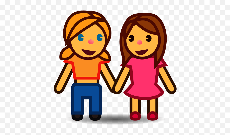 Two Women Holding Hands - Two Girls Holding Hands Png Emoji,Two Hands Up Emoji