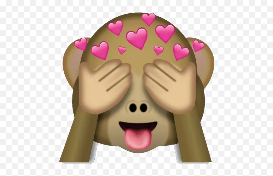 Emoji Sticker Per Whatsapp - Monkey Love Emoji Png,Editor Con Emojis