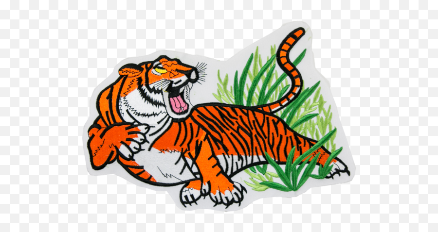 1212 Tiger On Grass Patch - Animal Figure Emoji,Clemson Tiger Emoji