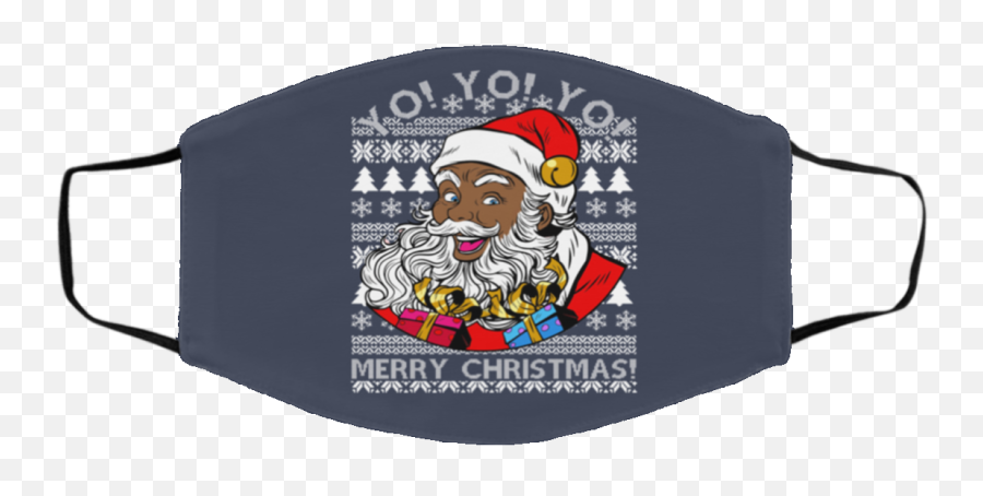 Yo Yo Yo Ho Ho Ho Black Santa Claus - Stone Island Mask Corona Emoji,Black Santa Emoji Png