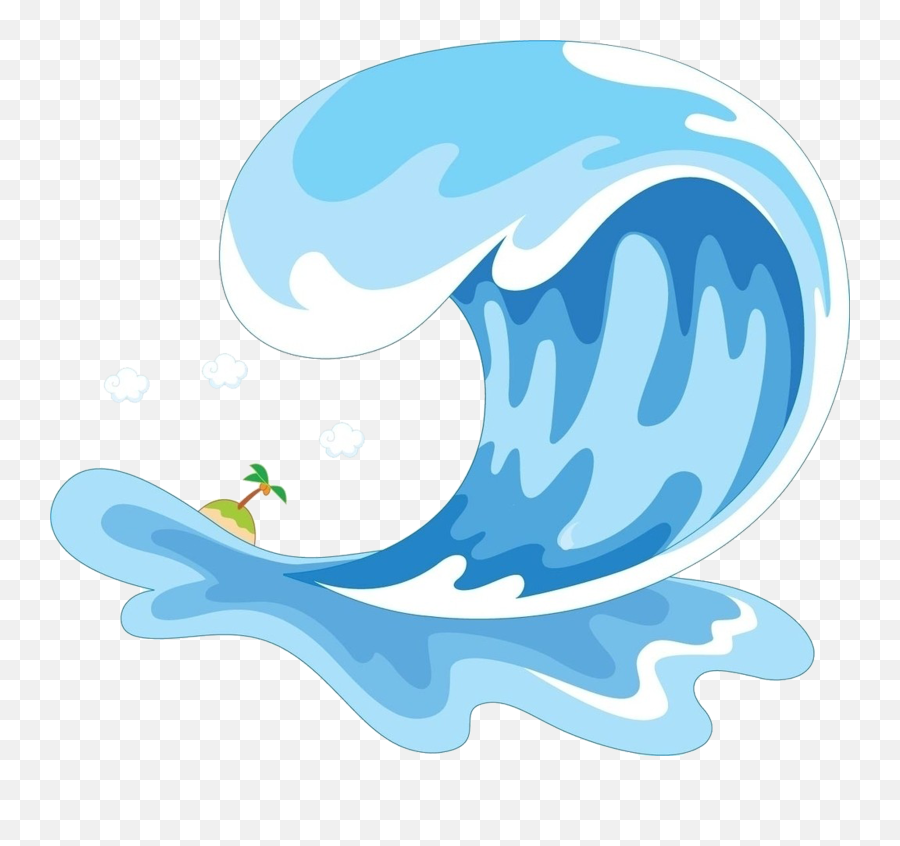 Cartoon Wave Png - Cartoon Transparent Background Sea Waves Emoji,Ocean Wave Emoji