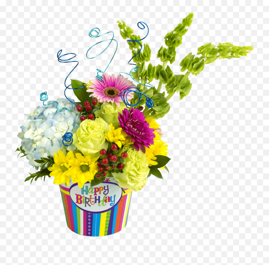 Happy Birthday Celebration Bouquet - Transparent Birthday Flower Png Emoji,How To Make A Happy Birthday Emoticon