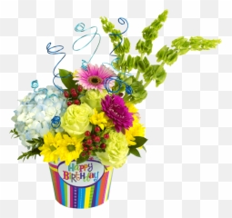 Happy Birthday Celebration Bouquet - Transparent Birthday Flower Png Emoji,How To Make A Happy Birthday Emoticon
