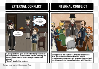 Literary Conflict In A Christmas Carol - Man Vs Man A Christmas Carol Emoji,Internal Emotion Problems Cartoon