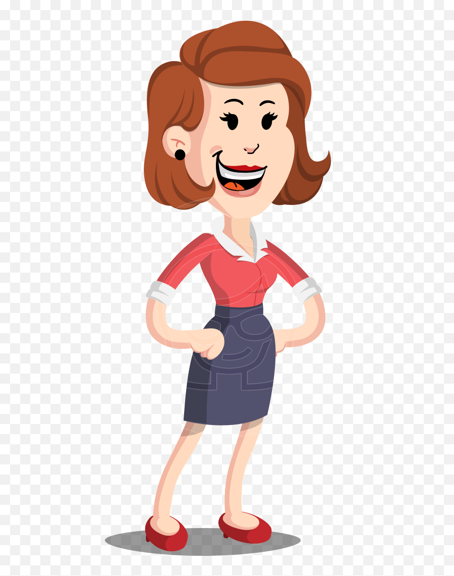 Flat Female Cartoon Vector Character Graphicmama - Happy Emoji,Emotions Of Woman