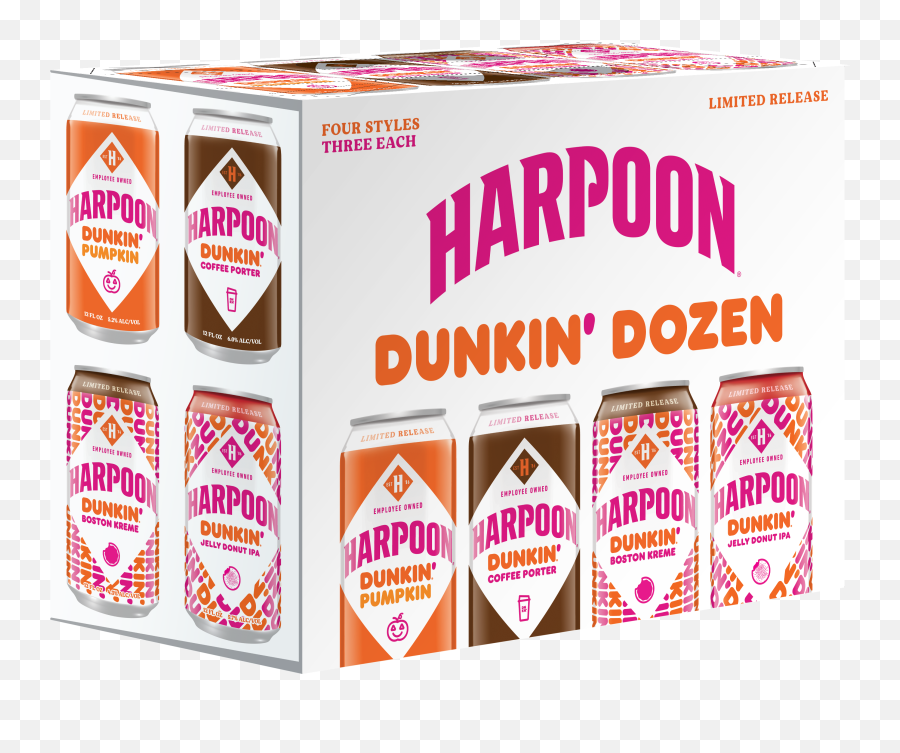 Bottling Joe And Joy Harpoon Brewery And Dunkinu0027 Launch New - Harpoon Dunkin Dozen Emoji,Facebook Emoticons Donuts