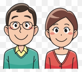 Middle Age Couple Cartoon Clipart - Husband And Wife Clipart Png Emoji,Facial Expressions And Emotions Cartoons