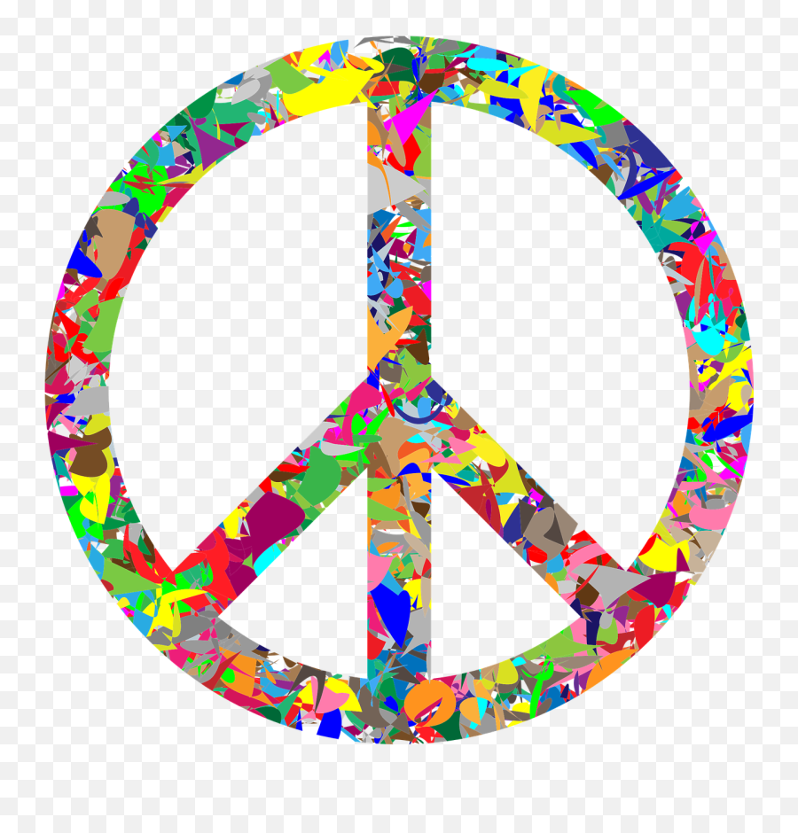 Colorful Peace Sign - Peace Sign Art Png Emoji,Facebook Chat Emoticons Peace Sign