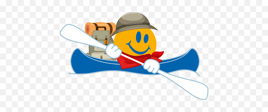 Canoe Rental Gorges De Lhérault - Smiley Dans Un Canoé Emoji,Sporty Emoticon