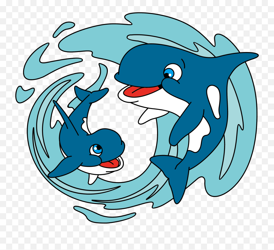 Download Shark Vector Cartoon Drawing - Dolphin Cartoon Img Png Emoji,Dolphin Emoji Vector