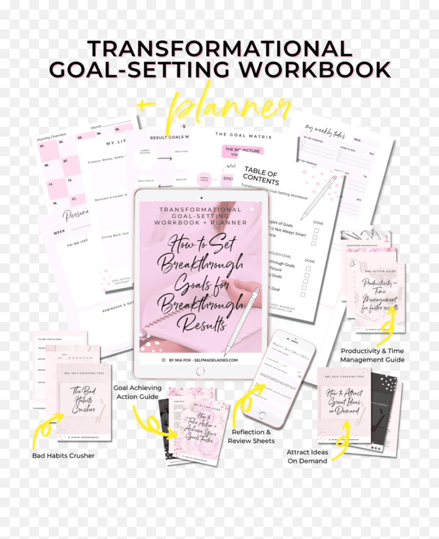 Goal Setting Transformational Workbook U0026 Goal Planner - Dot Emoji,Emotion Coaching Workbook