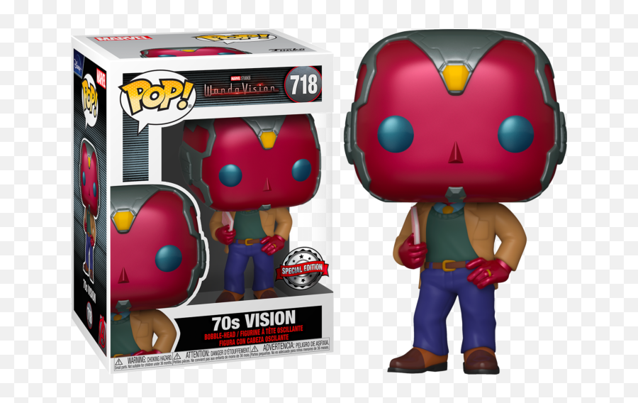 Wanda Vision Vinyl Figure Vision 50s Chase Edition Pop 714 Emoji,Disney Emoji Bearded