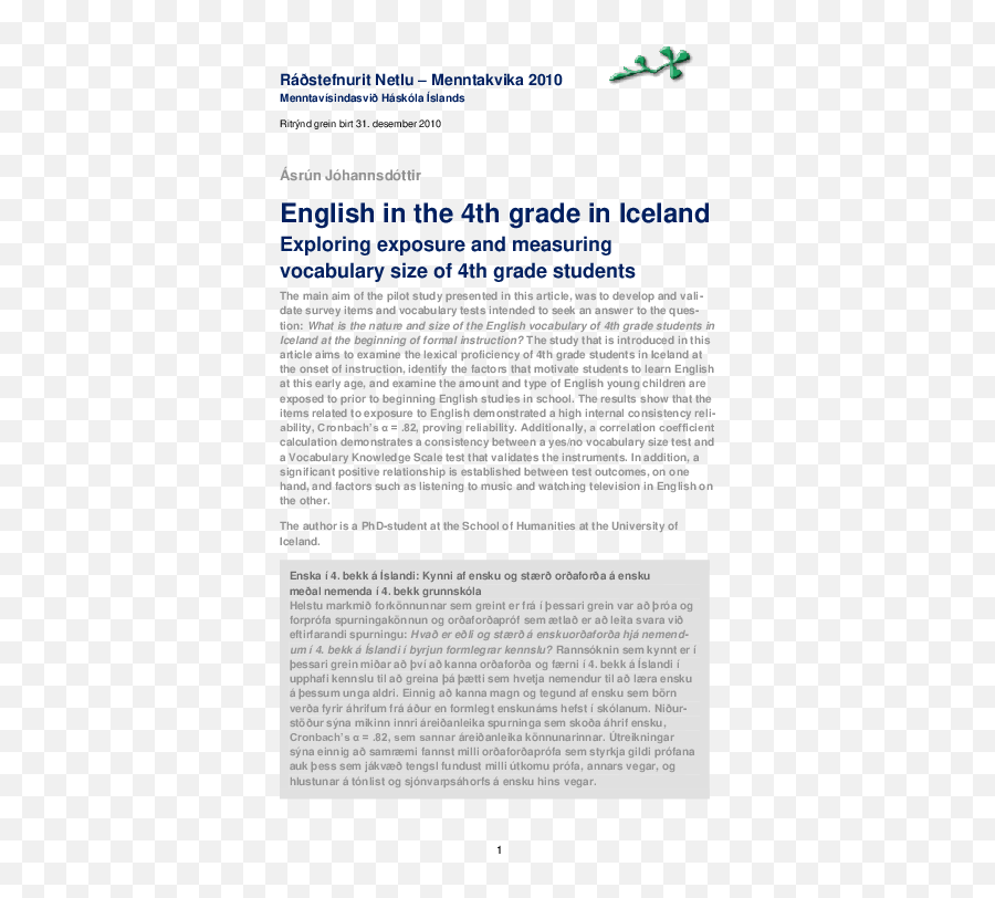 Pdf English In The 4th Grade In Iceland Asrun Emoji,Facebook Emoticon Wordlist