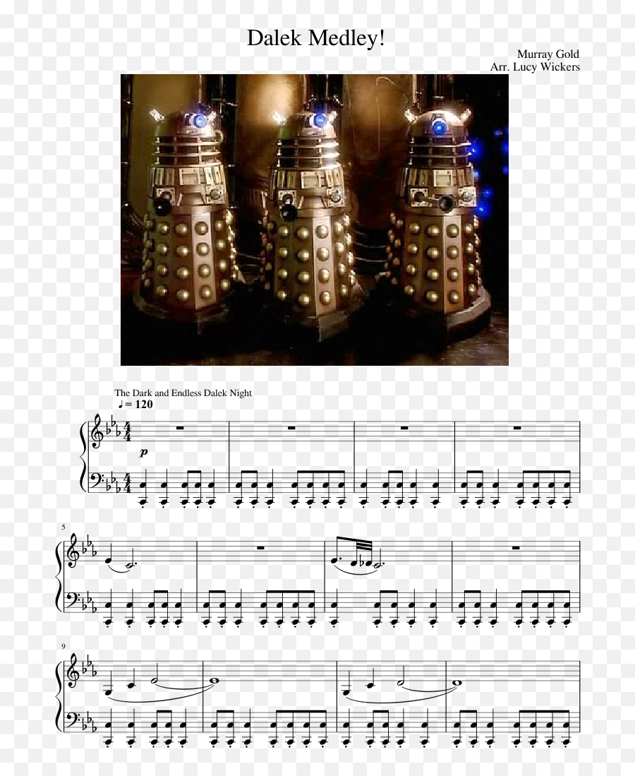Download Dalek Medley Sheet Music Composed By Murray Gold 1 Emoji,Dalek Emoticon Text