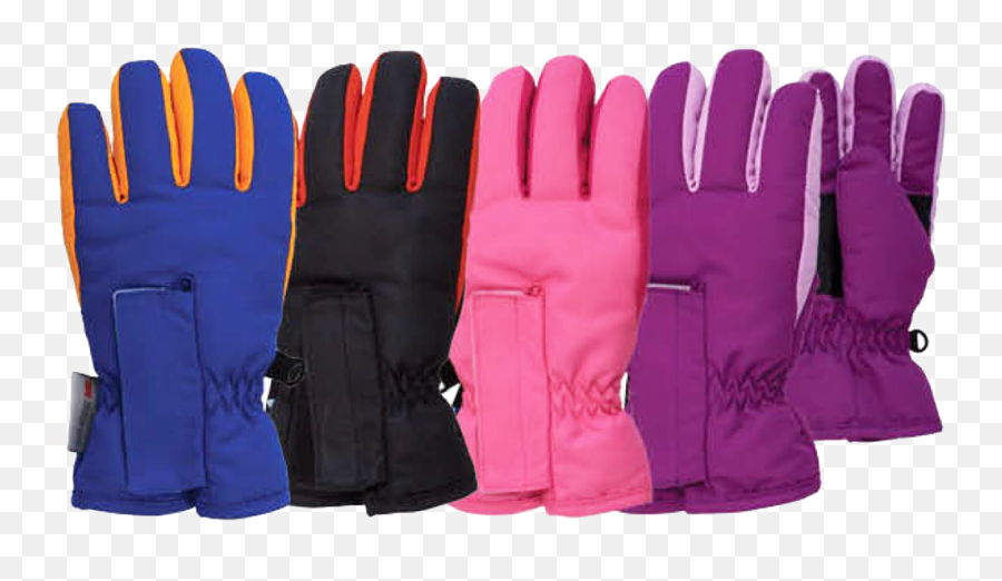 Winter Gloves - Ski Kids Taslon Velcro Glove Ages 24 Transparent Winter Gloves Png Emoji,Emoji Hat And Gloves