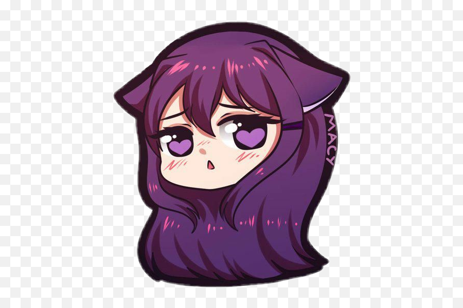 Yuri Yuristicker Ddlc Dokidoki Sticker By Thefreshtea - Fictional Character Emoji,Ddlc Emoji