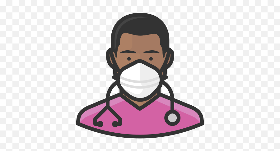 Nurse Black Male Coronavirus People - Male Nurse With Mask Icon Emoji,Nurse Emoticons Free