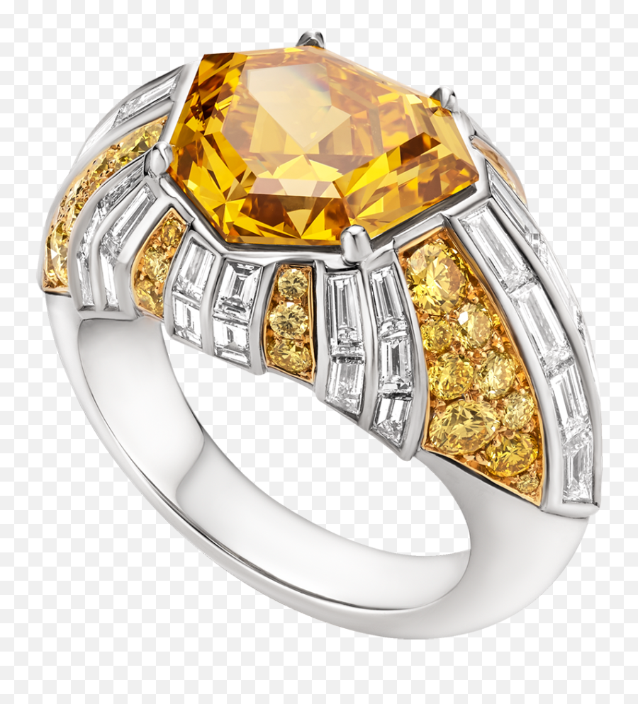 Magnificent Creations Ring With Diamonds - Bvlgari High Jewelry Ring Emoji,Digital Emotion Go Go Yellow