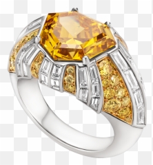 Magnificent Creations Ring With Diamonds - Bvlgari High Jewelry Ring Emoji,Digital Emotion Go Go Yellow