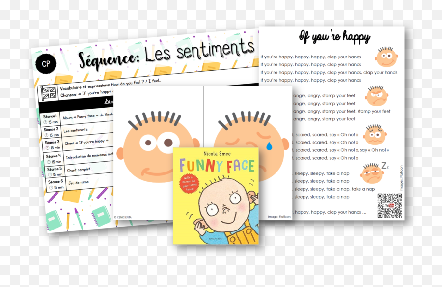 Cp Anglais Séquence - If You Re Happy Paroles Cp Emoji,Vocabulaire Emotions Sentiments