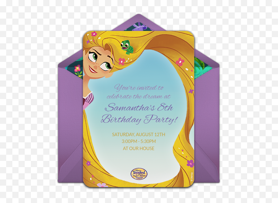 Tangled Birthday Party - Party Supply Emoji,Emoji Party Invitation