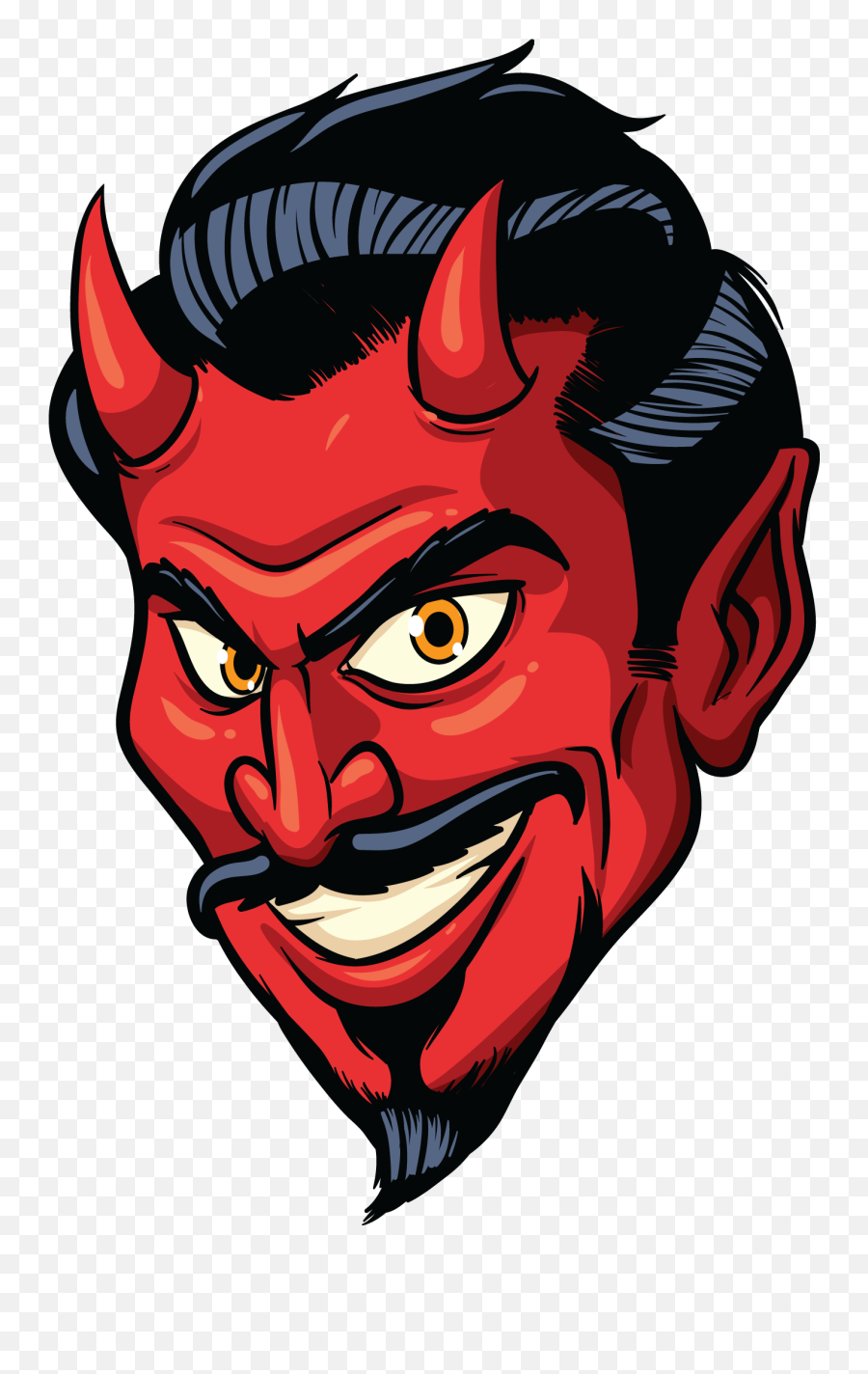 Download Hd Cartoon Devil Goatee Transparent Png Image - Devil Face Cartoon Emoji,Goatee Emoji