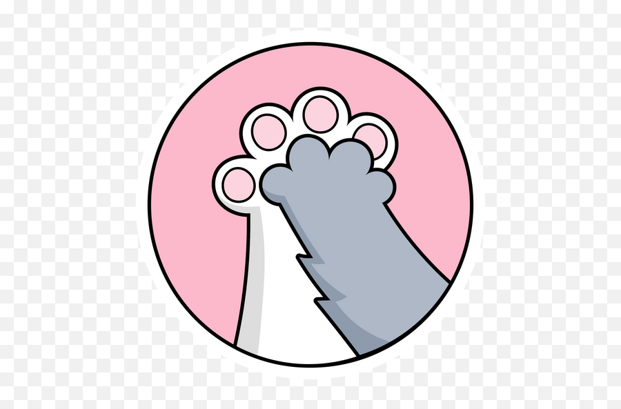 Pin - Kitten Paw High Five Emoji,Cat Face With Paw Emoticon