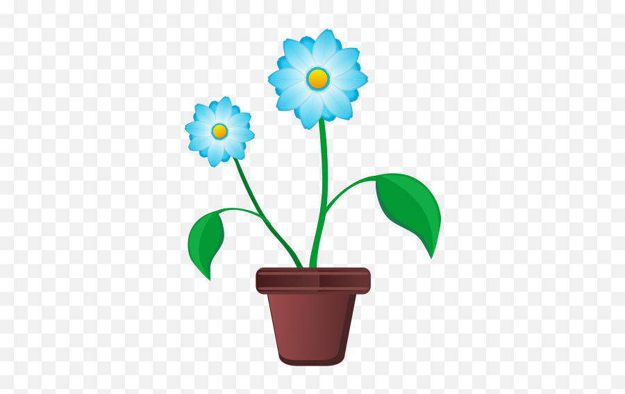 Plant Flower Blue Bud Leaf - Beautiful Flowers With Leaf Emoji,Plant And Ram Emoji