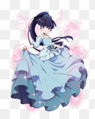 Akatsuki - Hime Cut Emoji,Cute Little Anime Girl With Purple Hair And Scarf No Emotions