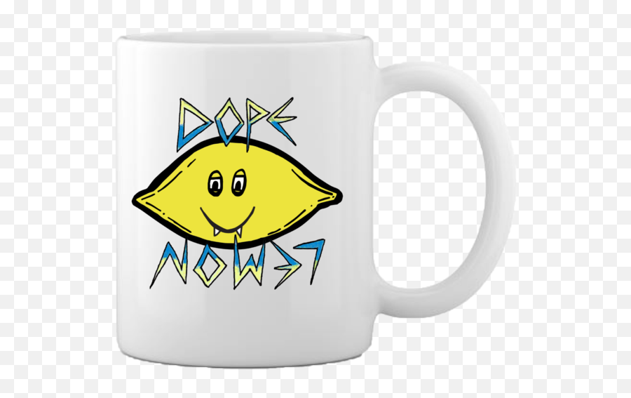 Dope Lemon White Mug Emoji,Emoticon For Dope