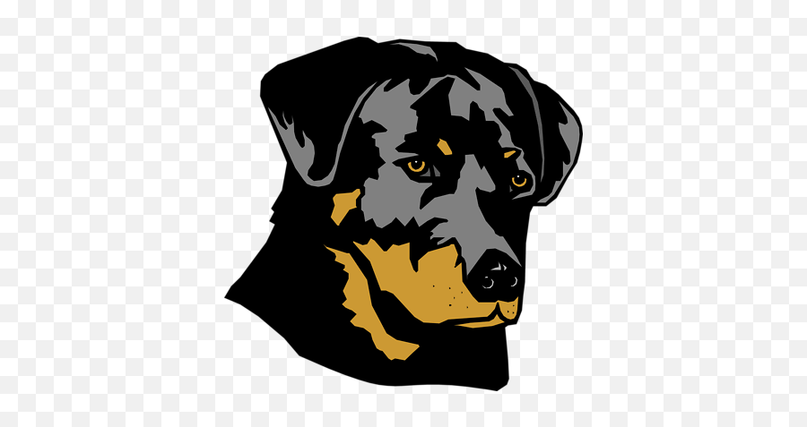 Free Rottweiler Head Silhouette - Rottweiler Clipart Emoji,Rottweiler Emoji