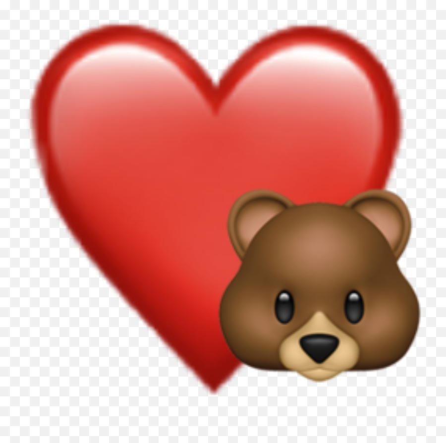 Red Emoji Heart Teddy Bear Sticker By Satanicbarbie,Plush Emoji