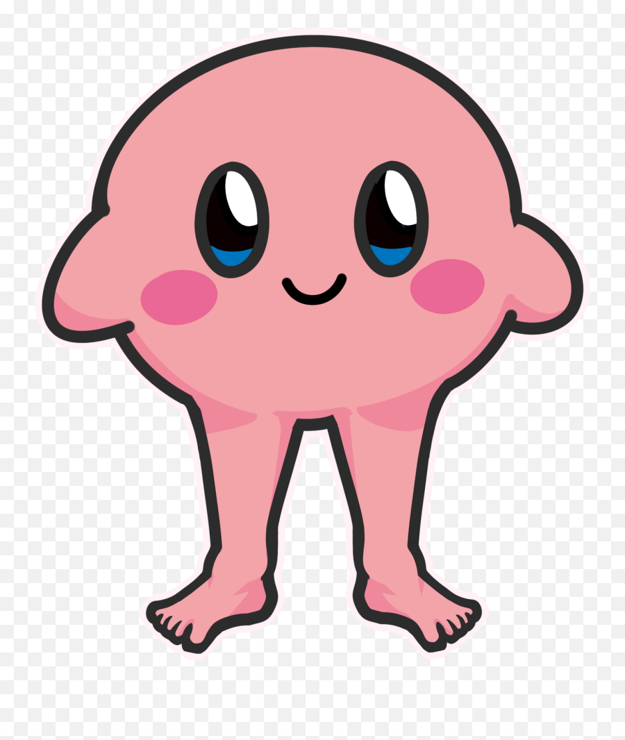 T - Kirby With Feet Transparent Emoji,Pink Shirt Girl Emoji
