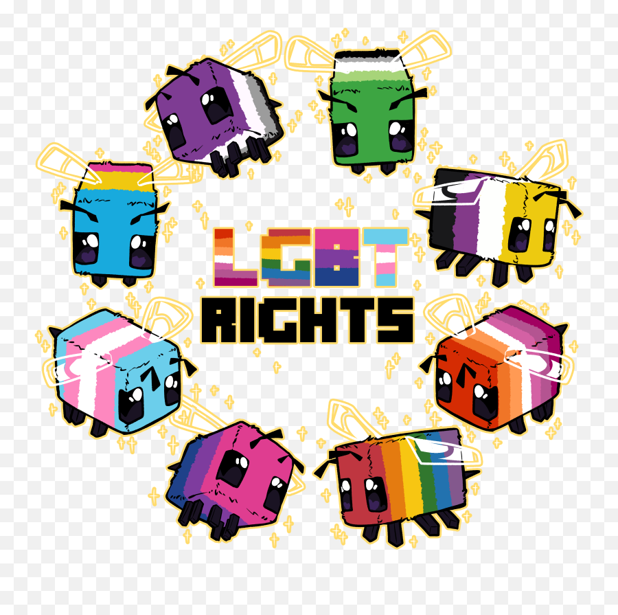 Oc Art - Lgbt Minecraft Bees Emoji,Bisexual Flag Emoji