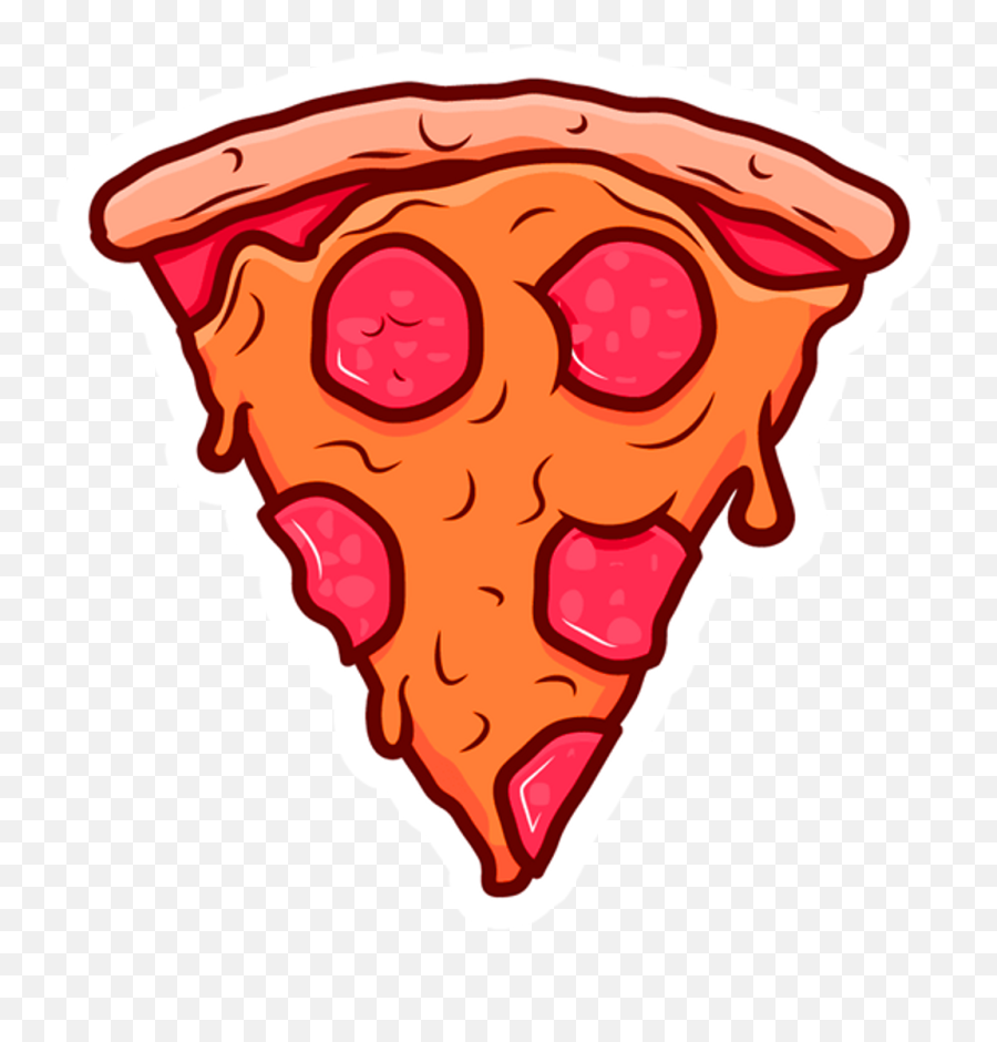 Pizza Sticker - Slice Cartoon Pizza Png Emoji,Pizza Emoji Sticker