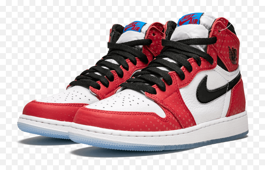 Parity Spiderman Air Jordan 1 Origin - Jordan 1 High Retro Top 3 Emoji,Emoji Shoes Jordans