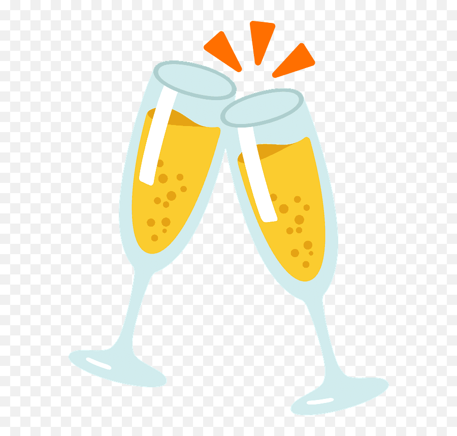 Clinking Glasses Emoji Clipart - New Years Clipart Wine,Wine Bottle Emoji