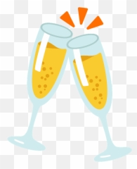 Clinking Glasses Emoji Clipart - New Years Clipart Wine,Wine Bottle Emoji