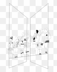 Bts Doodle Btslogo Outline Sticker By Beck - Line Art Bts Outline Stickers Emoji,Bts Emojis Official Line