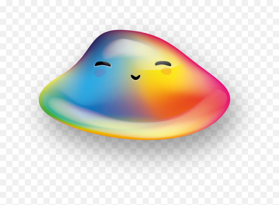 A Rainbow - Colored Blob With A Cute Face Eyes Closed Cartoon Transparent Blob Clipart Emoji,Rainbow Kawaii Emoticons