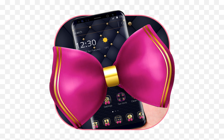 Updated Download Black Leather Pink Bowknot Theme - Bow Emoji,Black Ribbon Emoji Whatsapp