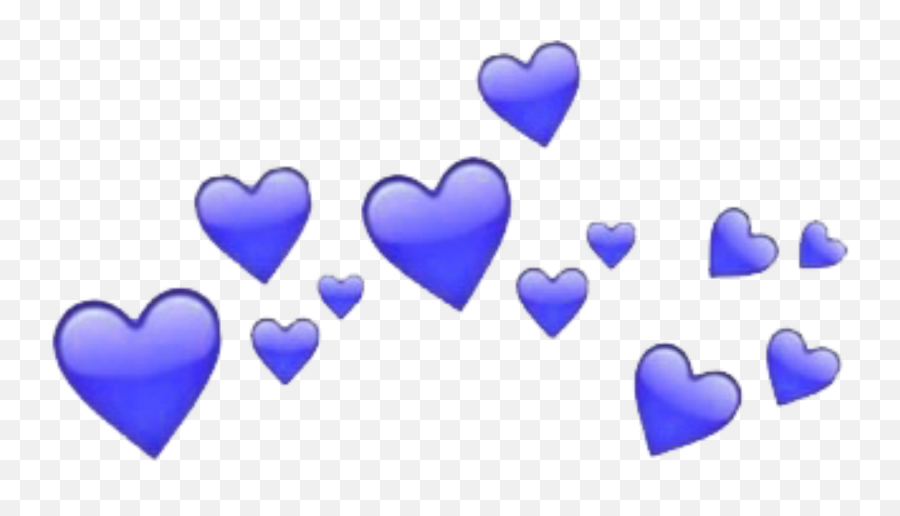 Blue Hearts Heart Crowns Heartcrown Tumblr Freetoedit - Corona De Corazones Violetas Emoji,Pig Knife Emoji