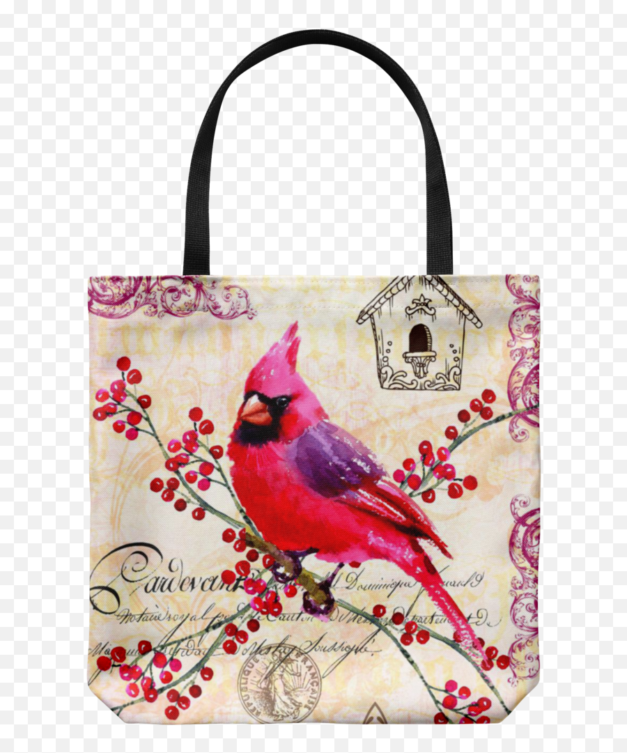 Vintage Style Bird Tote Bags Cardinals Bluebird Hummingbird Robin - Tote Bag Emoji,Cardinal Bird Facebook Emoticon