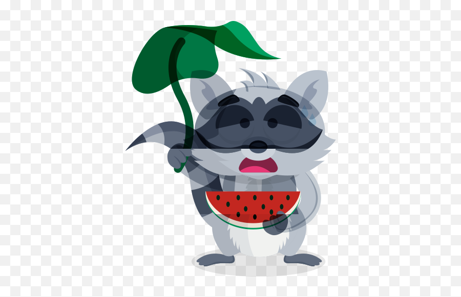 Summer Stickers - Happy Emoji,Raccoon Emoji Icon