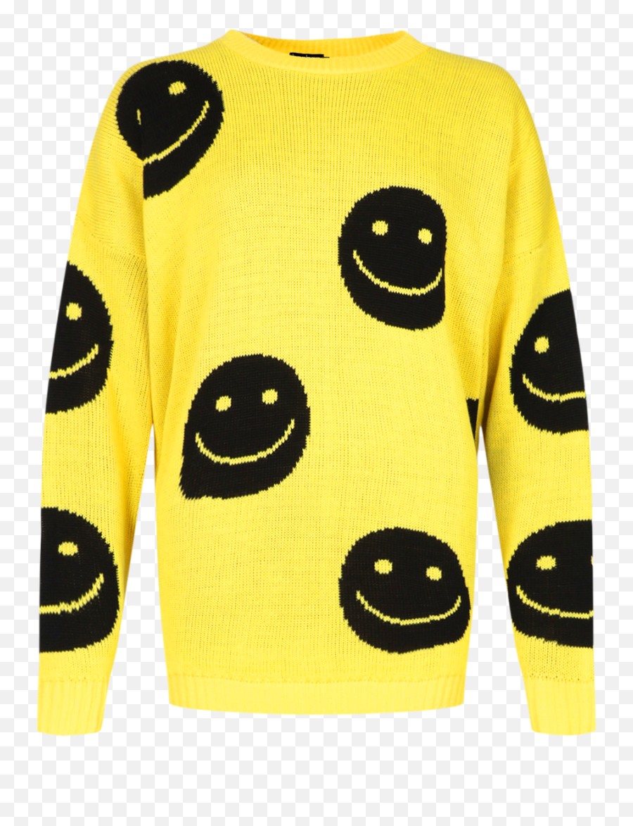 Womens Oversized Smile Jumper - Long Sleeve Emoji,Emoticon With An A On Sweater