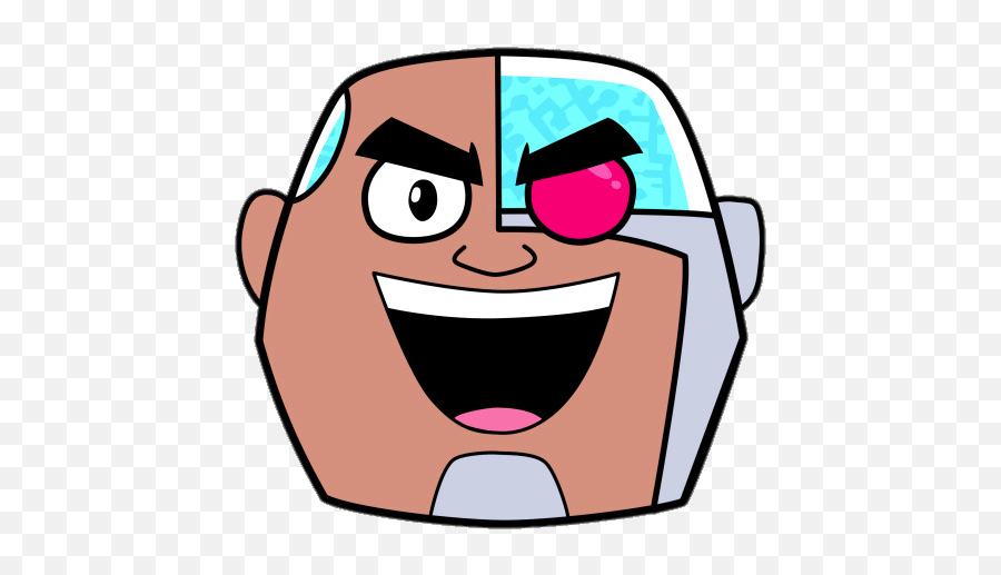 Teen Titans Go Cyborg Face Png Image - Teen Titans Face Stickers Emoji,Teen Titans Emoticons