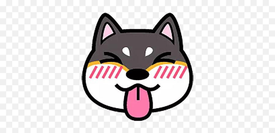 Black Shiba - Happy Emoji,Shiba Emoji