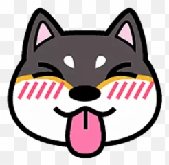 Black Shiba - Happy Emoji,Shiba Emoji